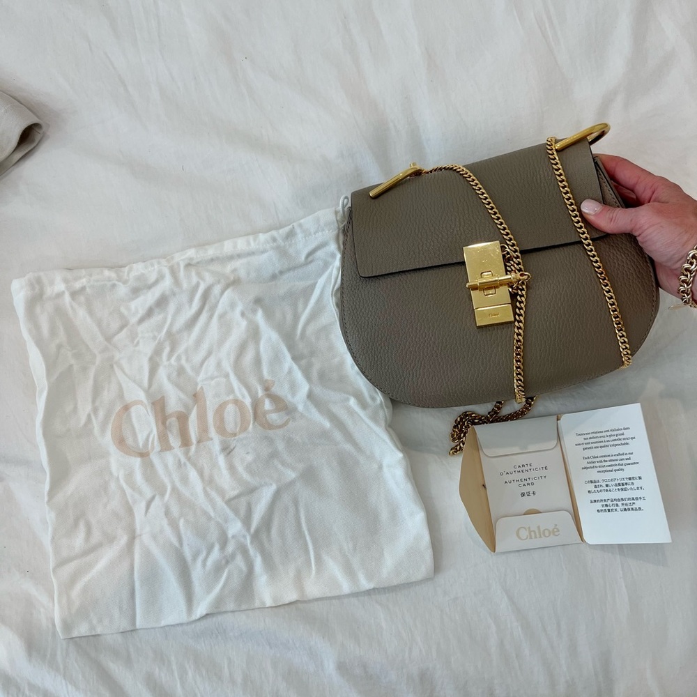 Chloe Drew Small Shoulder Bag- Gray